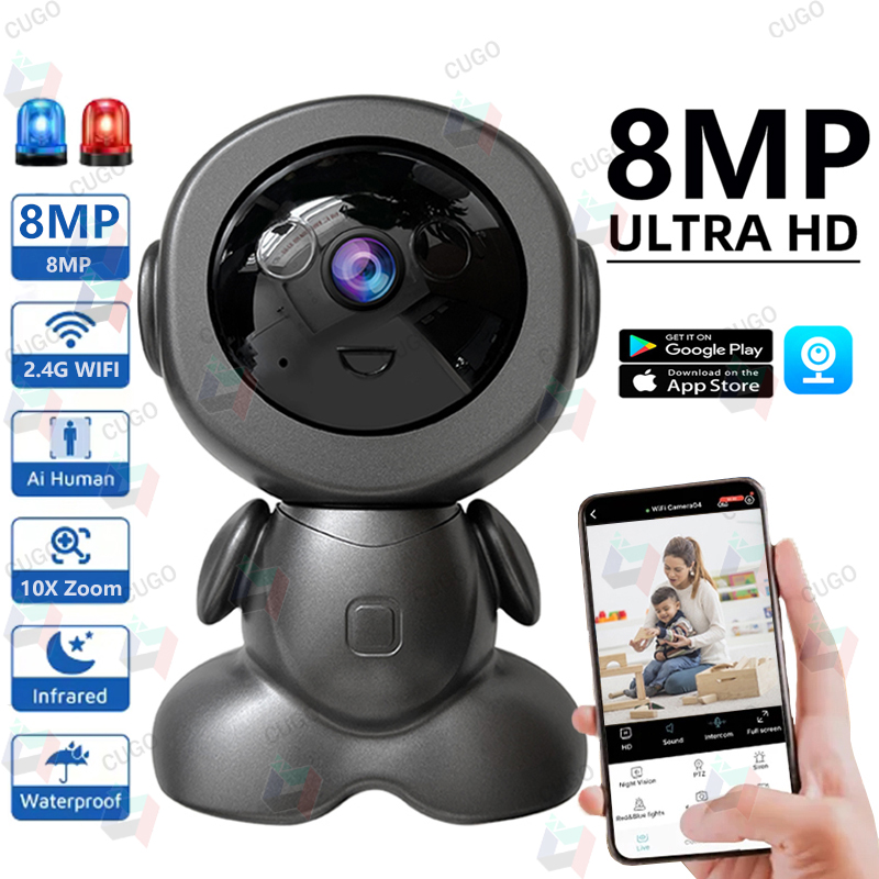 Smart Home Os - Kamera robota monitorującego 8MP WiFi, obrotowa