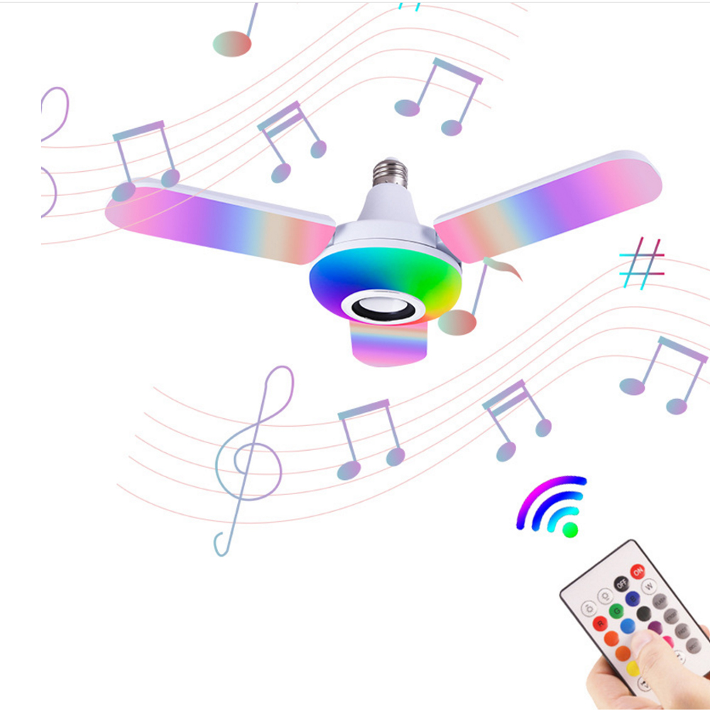 Voice Control Light Bulb - Muzyka Bluetooth światło RGB cztery liście