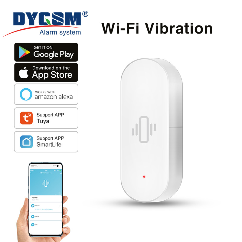 Smart Home Web - Czujnik wibracji Tuya WiFi, czuła detekcja,