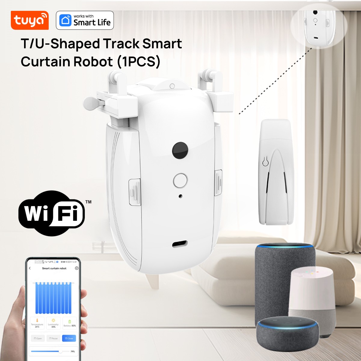 Smart Home Features - Tuya inteligentne WiFi Robot kurtynowy (1
