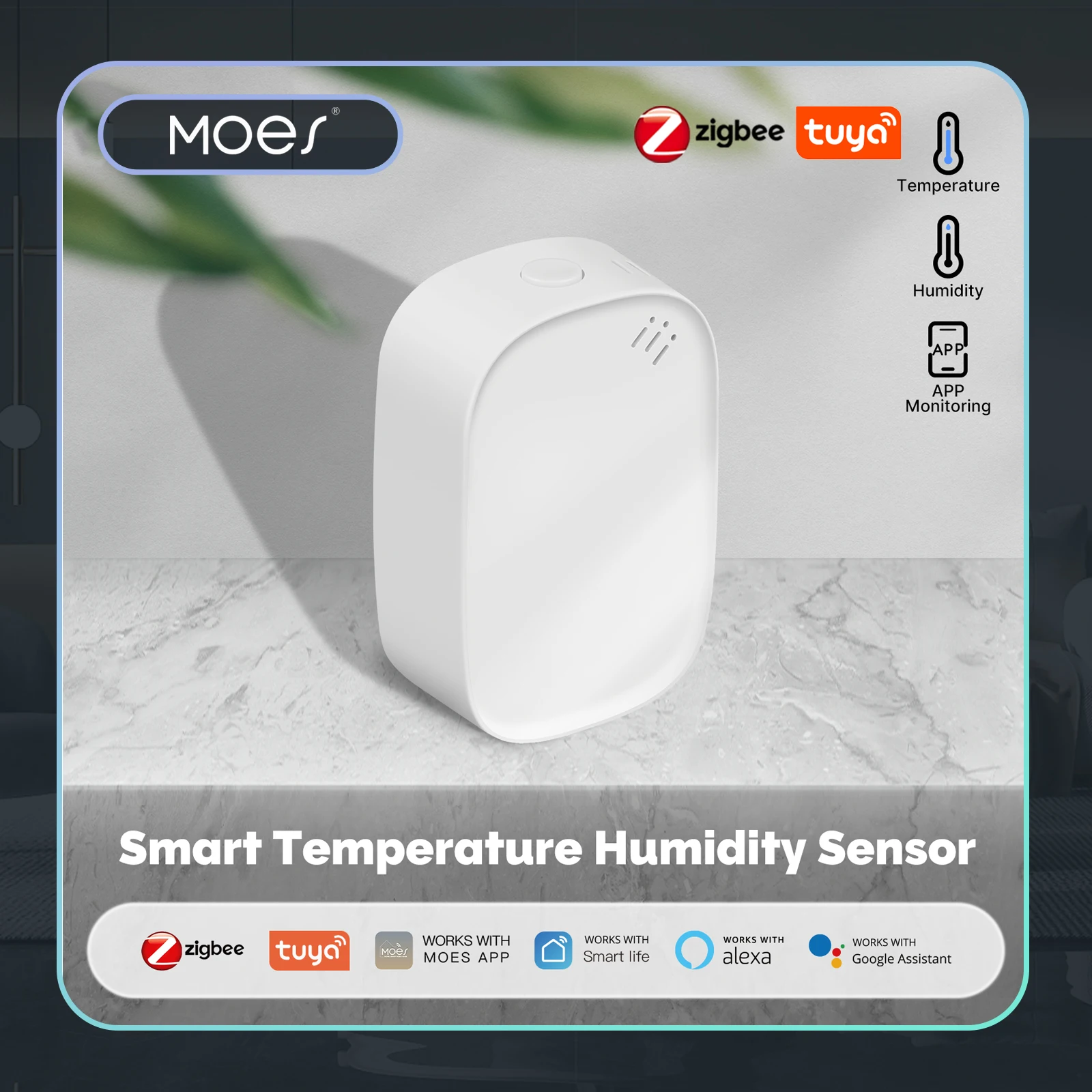 Smart Home Furniture - MOES Tuya Zigbee inteligentny czujnik temperatury