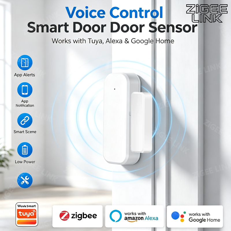Smart Home Voice Assistant - Czujnik otwarcia drzwi/okien Zigbee 3.0, bezprzewodowy