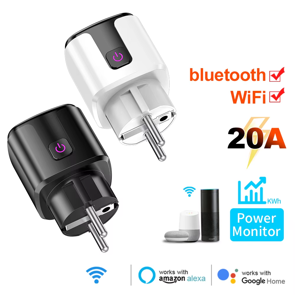 Smart Home Voice Assistant - Inteligentne gniazdko WiFi+Bluetooth 20A z wtyczką