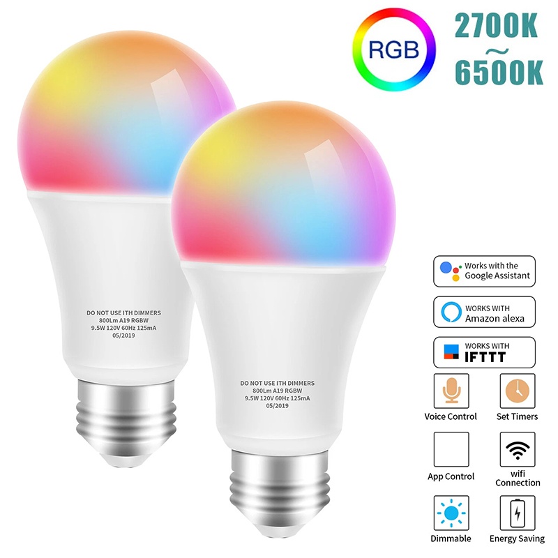 Voice Control Light Bulb - Inteligentna żarówka LED E27 WiFi RGBCW,