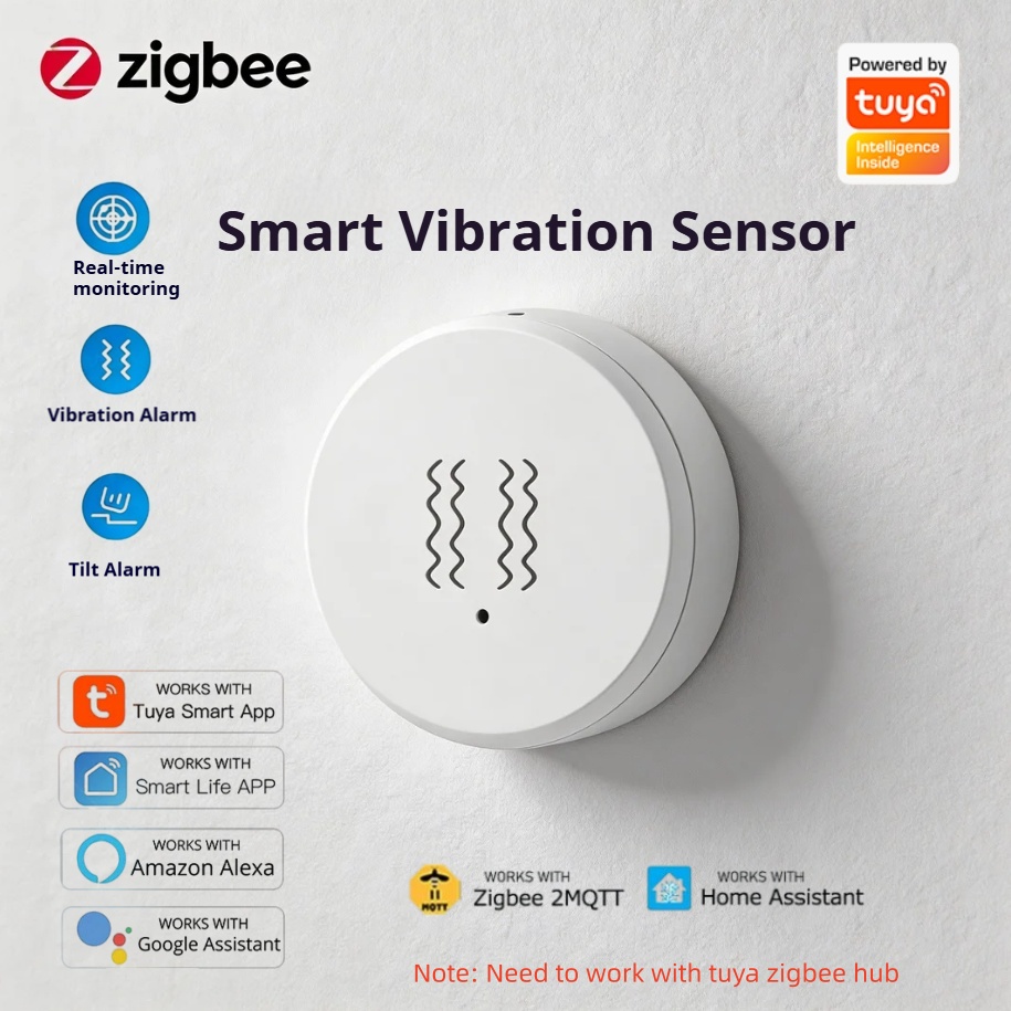 Zigbee Motion Sensor - Czujnik wibracji Tuya Zigbee, alarm w