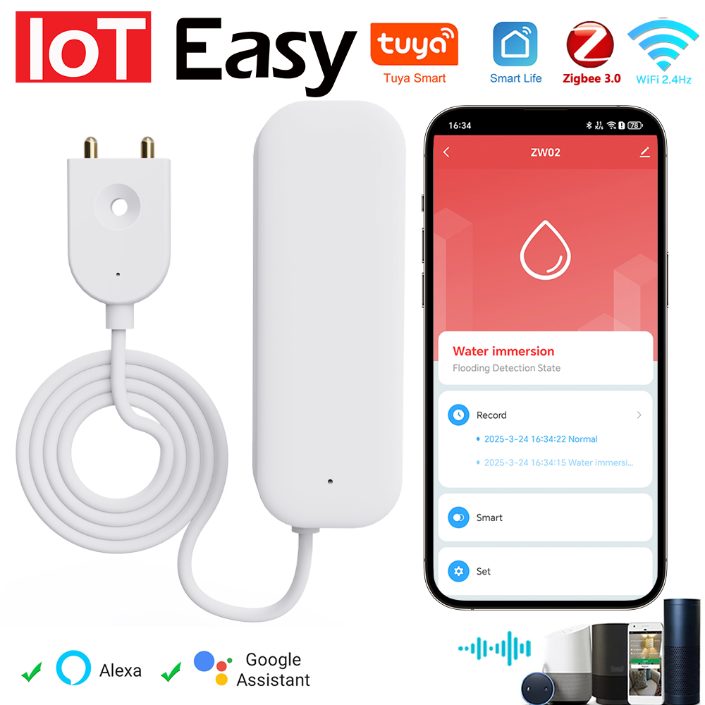 Smart Home Web - Tuya WiFi ZigBee czujnik wody Alarm