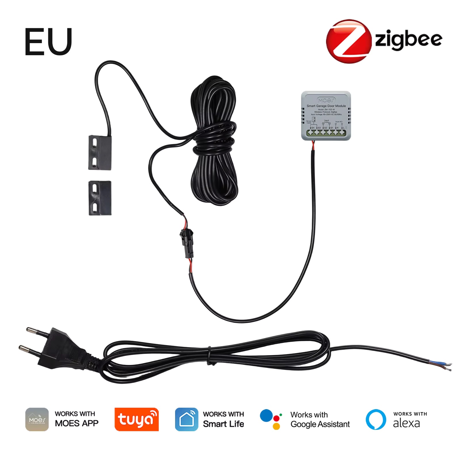 Smart Home Voice Assistant - Moduł sterowania bramą garażową MOES Zigbee
