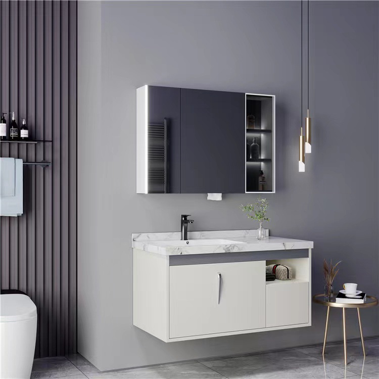 Smart Home Furniture - Szafka łazienkowa nowoczesna, wisząca, z blatem