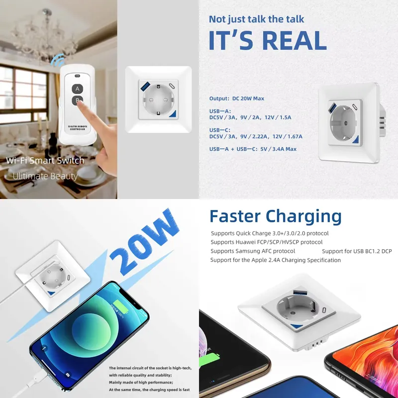 Wifi Smart Plug - Inteligentne gniazdko ścienne Smart Wifi ze
