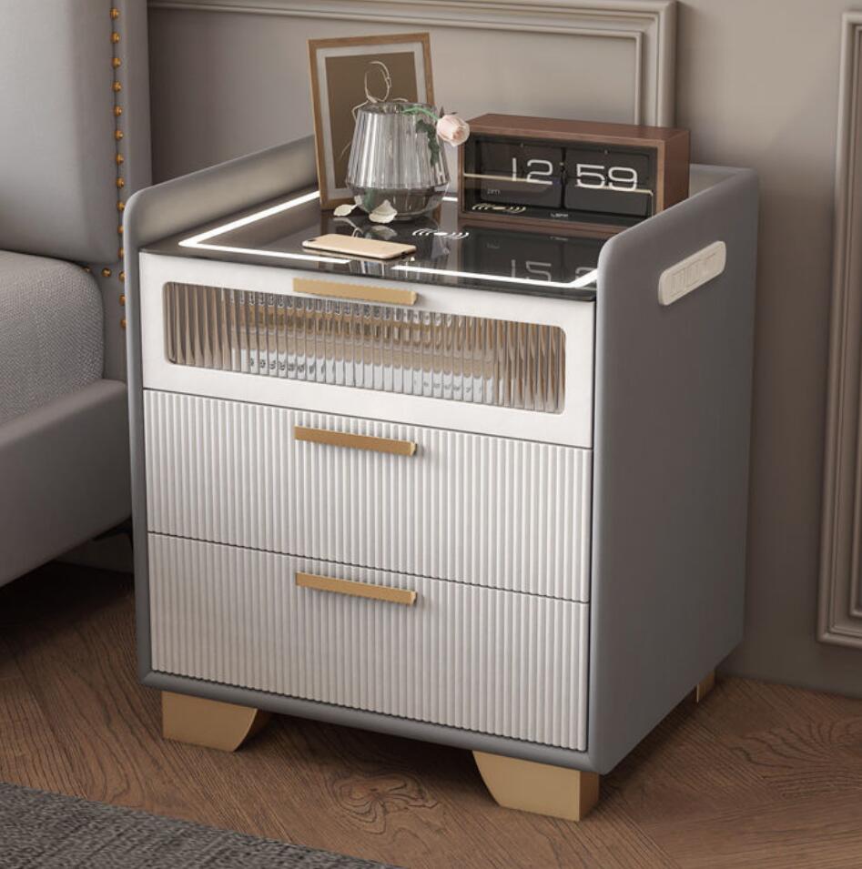 Smart Home Furniture - Nowoczesny, lekki, drewniany stolik nocny z