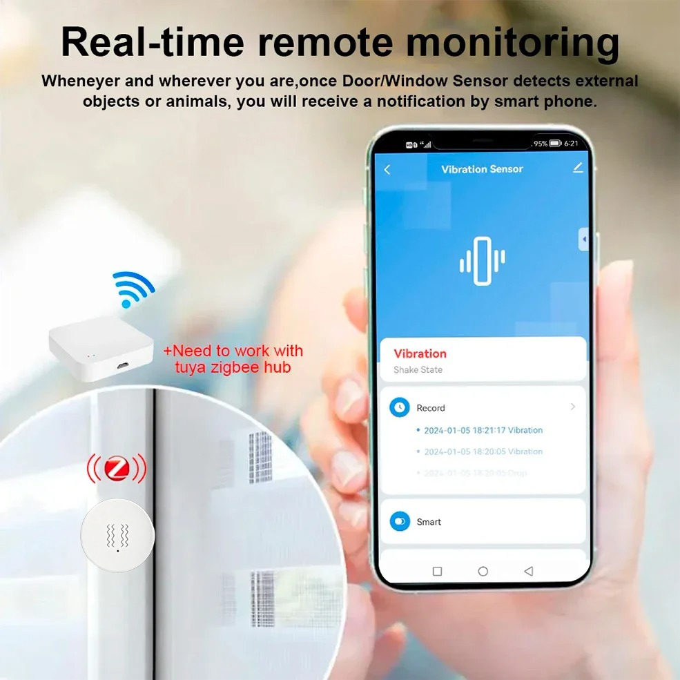 Czujnik wibracji Tuya Zigbee,  – Zigbee Motion Sensor recenzja i cena